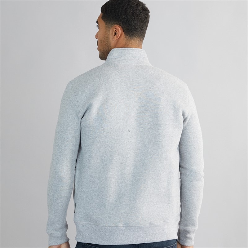Sweat-shirt à col entonnoir hommes Gris clair Mel/Marine - Image 2
