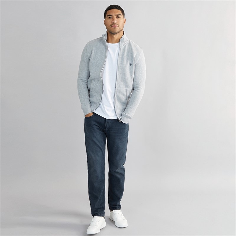 Sweat-shirt à col entonnoir hommes Gris clair Mel/Marine - Image 4