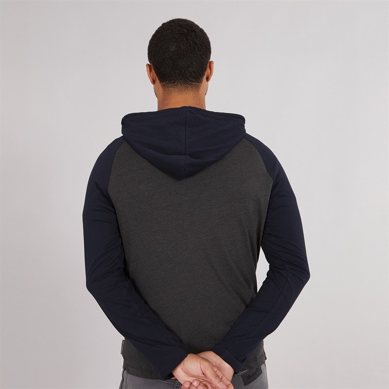 Heren raglan hoodie Charcoal/Marine - Afbeelding 2
