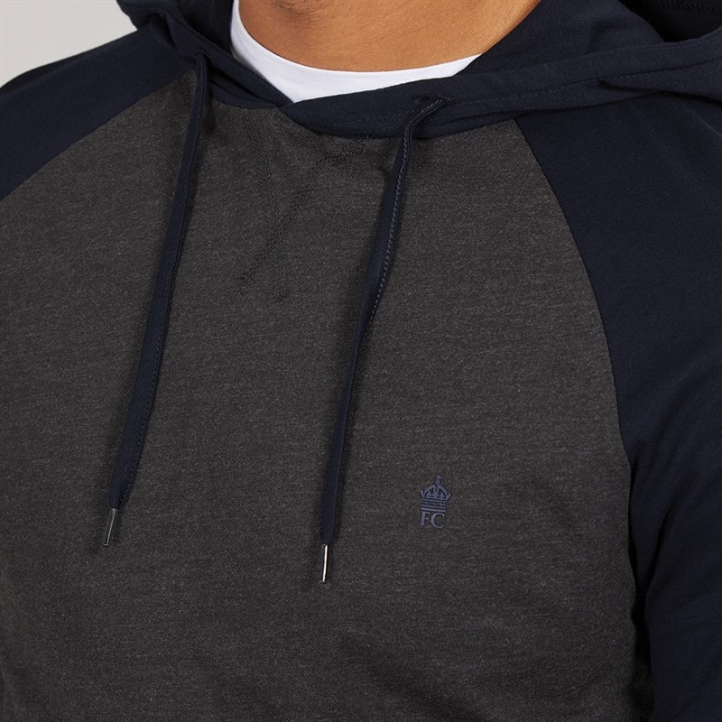 Heren raglan hoodie Charcoal/Marine - Afbeelding 3