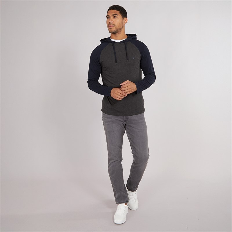 Heren raglan hoodie Charcoal/Marine - Afbeelding 4