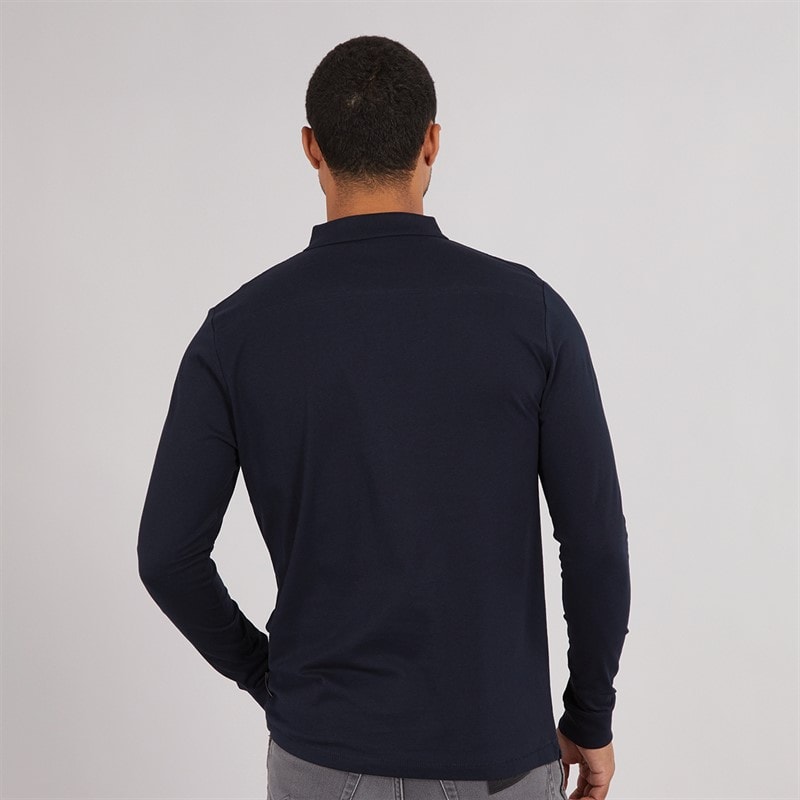 Polo à manches longues hommes Marine/Gunmetal - Image 2