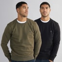 Sweat-shirts FC crew lot de deux hommes Multi 2 - Noir/Khaki