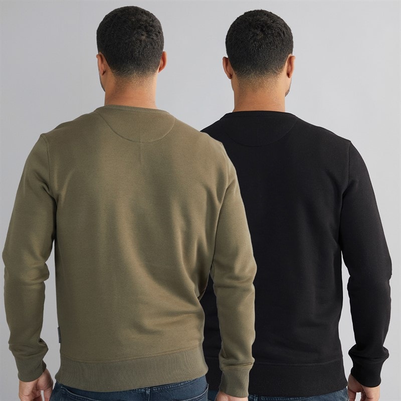 Sweat-shirts FC crew lot de deux hommes Multi 2 - Noir/Khaki - Image 2