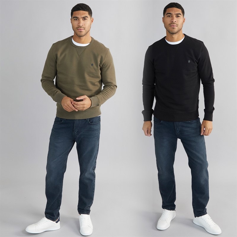 Sweat-shirts FC crew lot de deux hommes Multi 2 - Noir/Khaki - Image 3