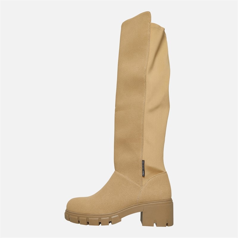 Damen - Chunky Kniehohe Stretch-Stiefel Stone - Bild 2