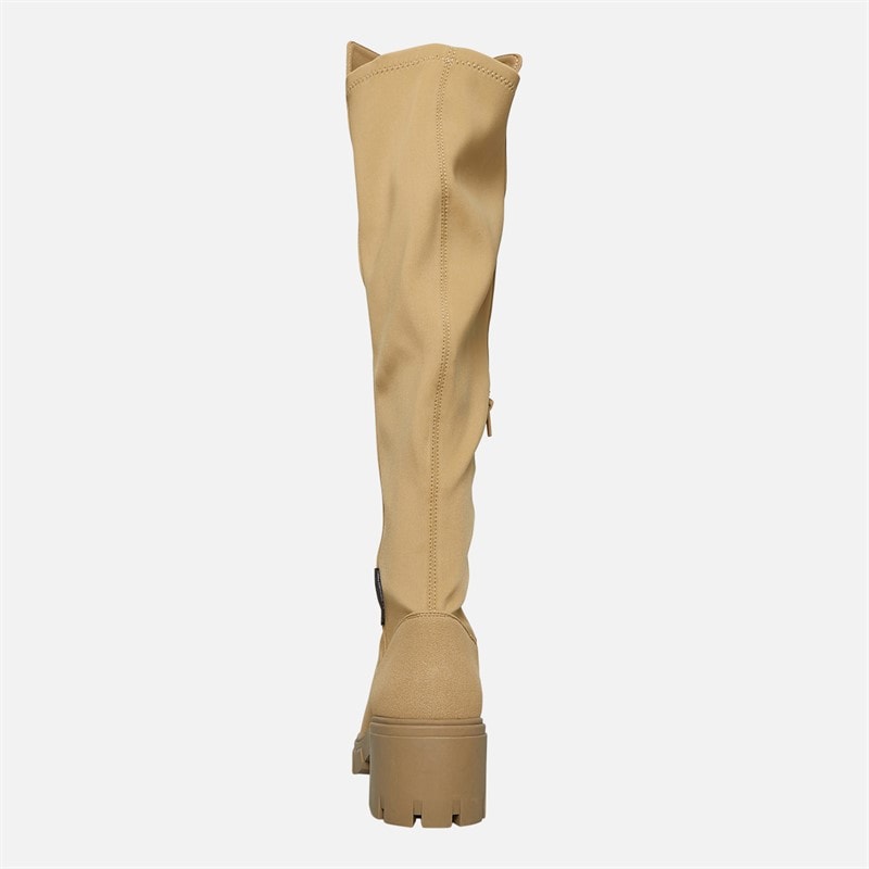 Damen - Chunky Kniehohe Stretch-Stiefel Stone - Bild 4