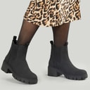 Damen - Chunky Chelsea-Stiefel Schwarz