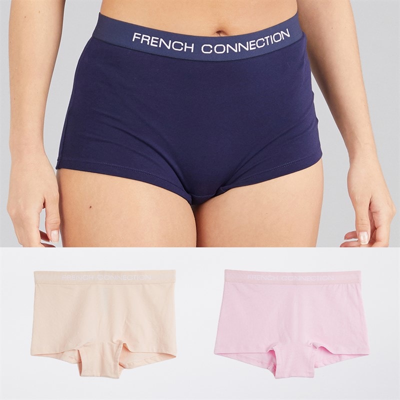 French Connection Dames driepack shorty slips - Multi 4