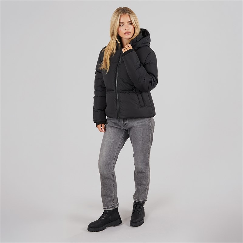 Manteau court matelassé de rameuse femmes Noir - Image 3