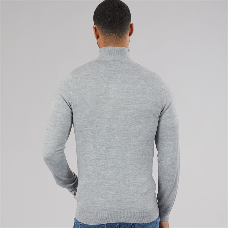 Pull à demi-fermeture éclair en cachemire hommes Gris clair Mel - Image 2