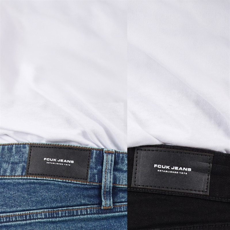 Heren fcuk slim fit jeans twee pack BLKO1/IND23 - Afbeelding 3