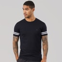 Herren - Armstreifen T-Shirt Navy/White