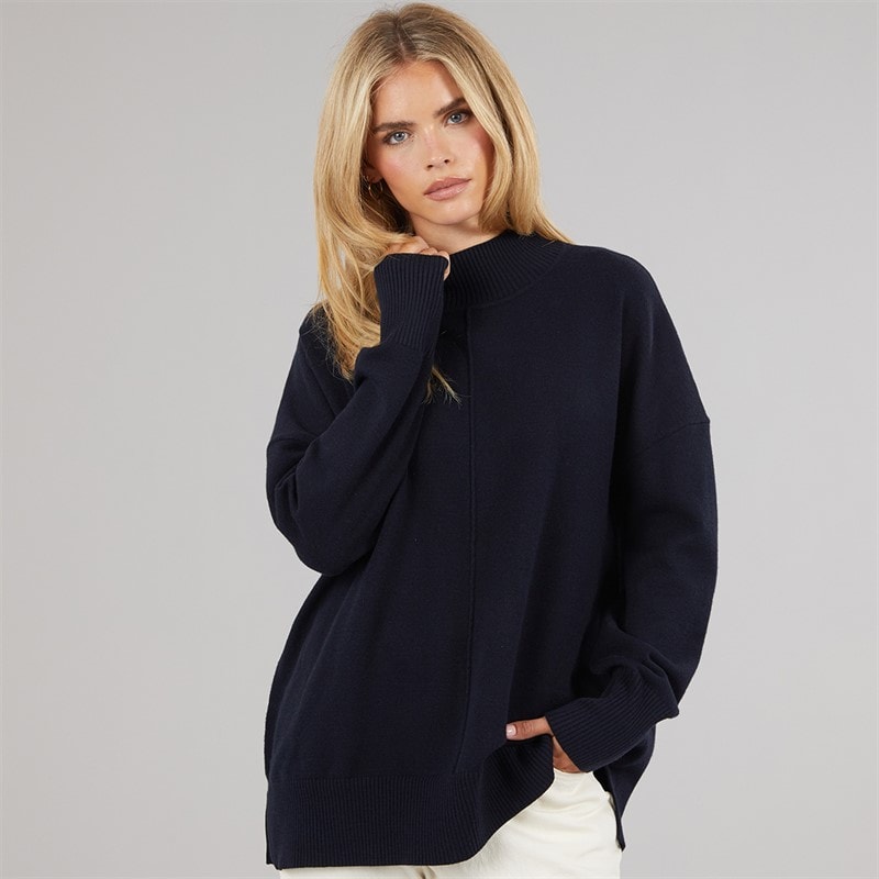 Damen - Gemütlicher Mock-Centre-Pullover Midnight - Bild 3