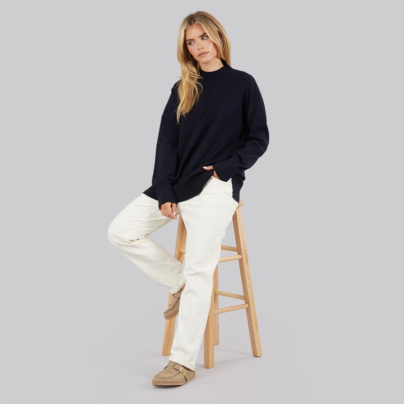 Damen - Gemütlicher Mock-Centre-Pullover Midnight - Bild 4
