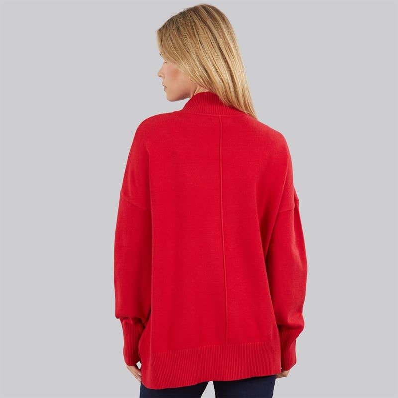 Damen - Gemütlicher Mock-Centre-Pullover True Red - Bild 2