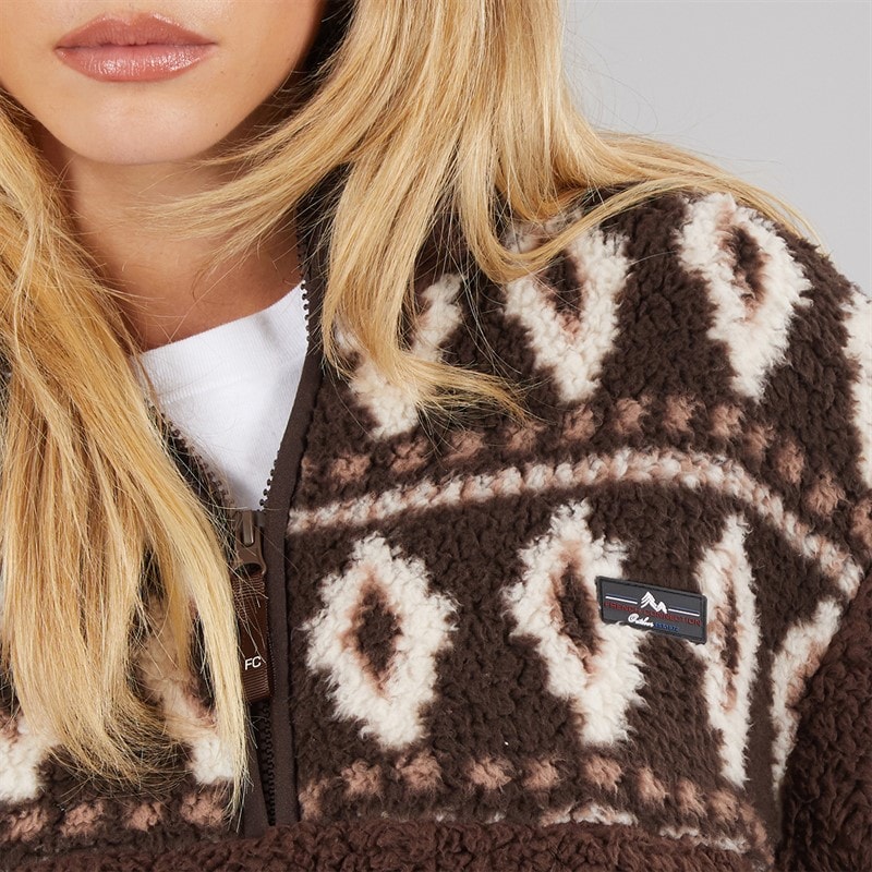 Polaire zippée à motif Fairisle borg femmes Chocolate - Image 5