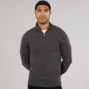 Pull à demi-fermeture éclair en cachemire hommes Charcoal Mel
