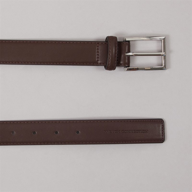 Mężczyźni podstawowy skórzany pasek do spodni Brown Brushed Nickel – zdjęcie  2