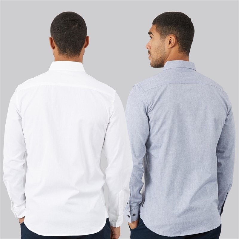 Chemises oxford lot de deux hommes Blanc/Marine - Image 2