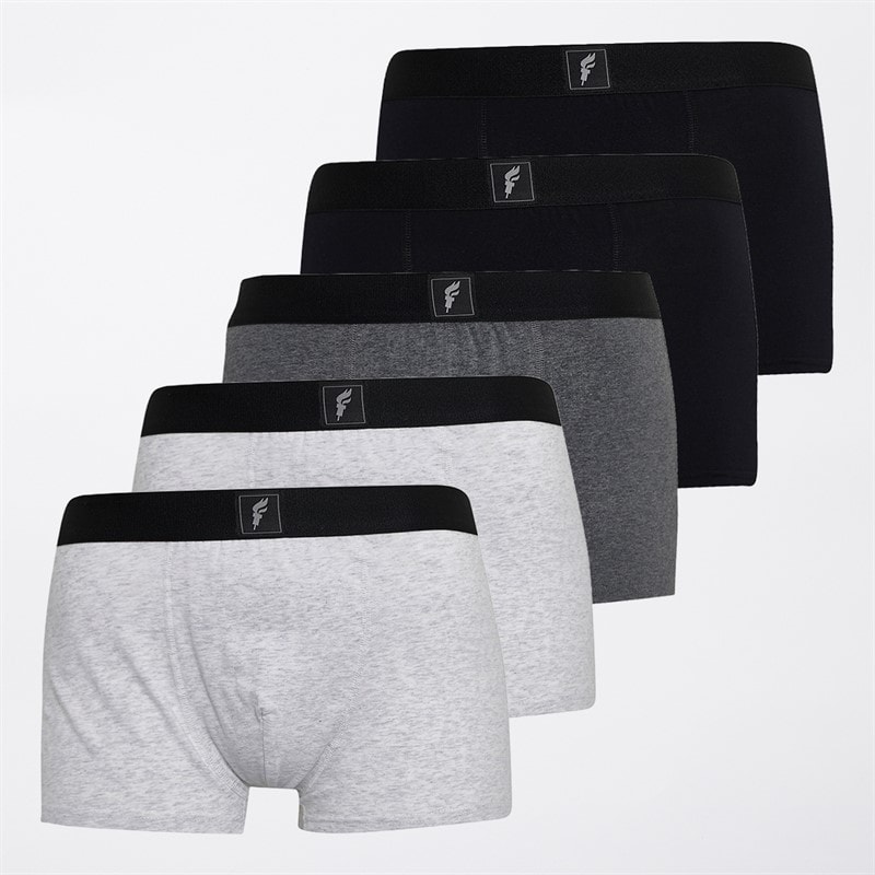 Heren vijfpack boxershorts Zwart/Grey Pack - Afbeelding 1