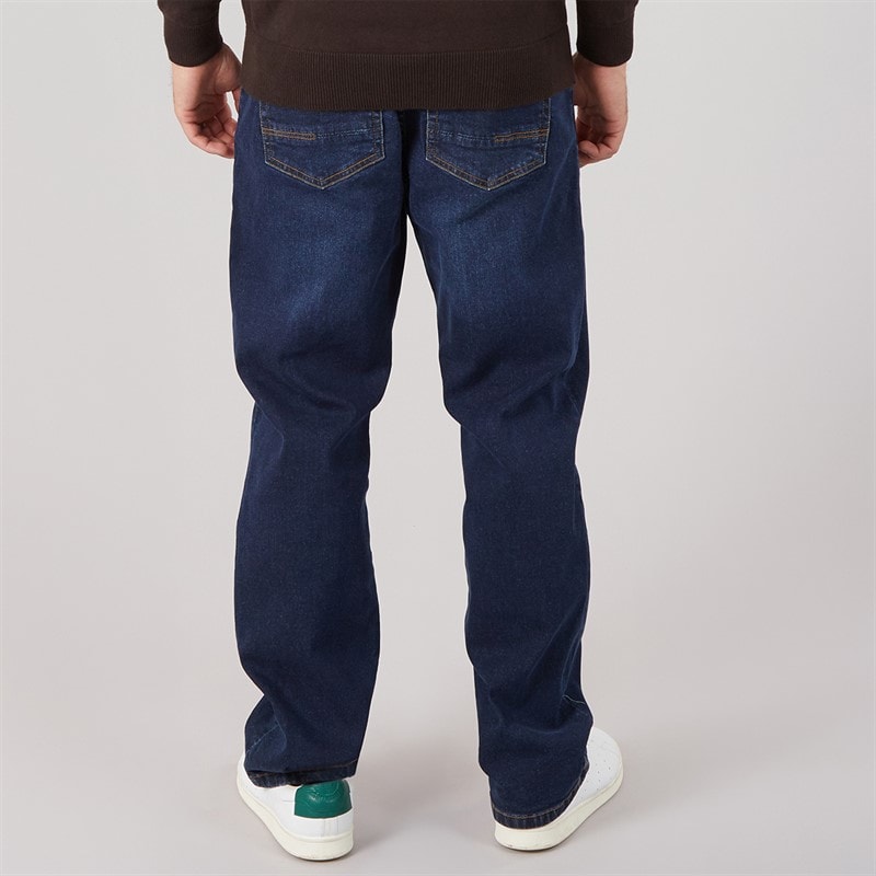 Mężczyźni jeansy denim o prostym, luźnym kroju Lonan Dark Wash – zdjęcie  2