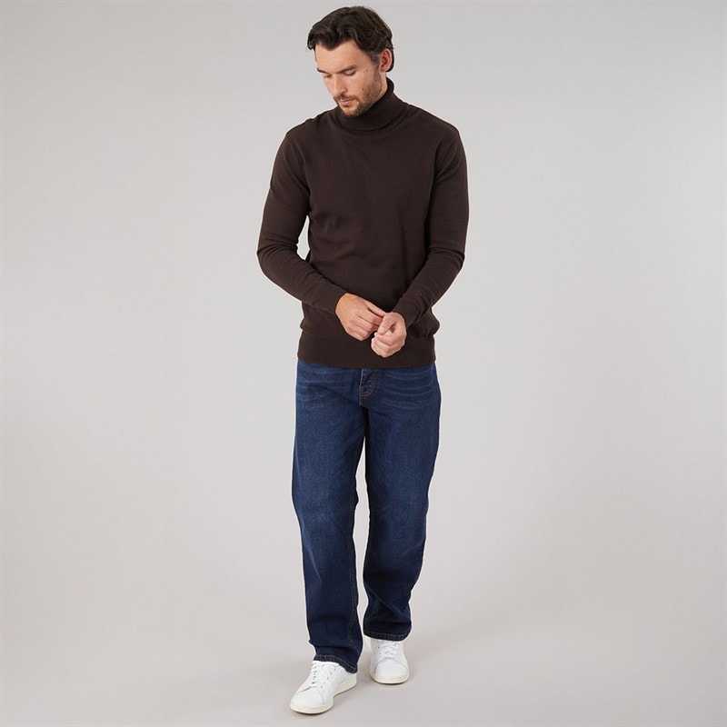 Mężczyźni jeansy denim o prostym, luźnym kroju Lonan Dark Wash – zdjęcie  4