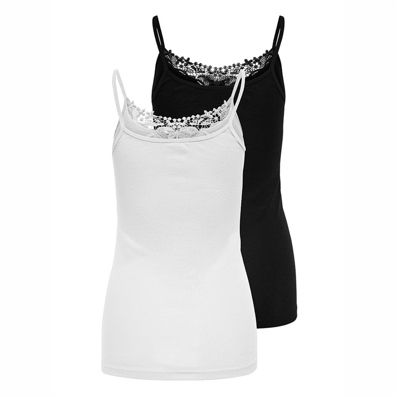 Damen - Vests Zwei-Pack Weiß Schwarz Schwarz/Weiß - Bild 2