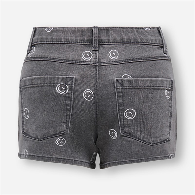 Only Mädchen - Blair Bedruckte Denim-Shorts - Hellgrau Denim - Bild 2