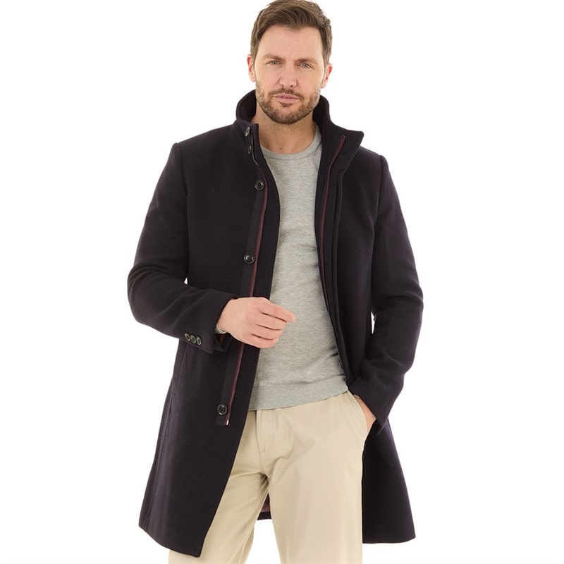 Feraud Manteau car à col entonnoir premium hommes - Marine