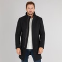 Heren premium jas met funnel neck Zwart