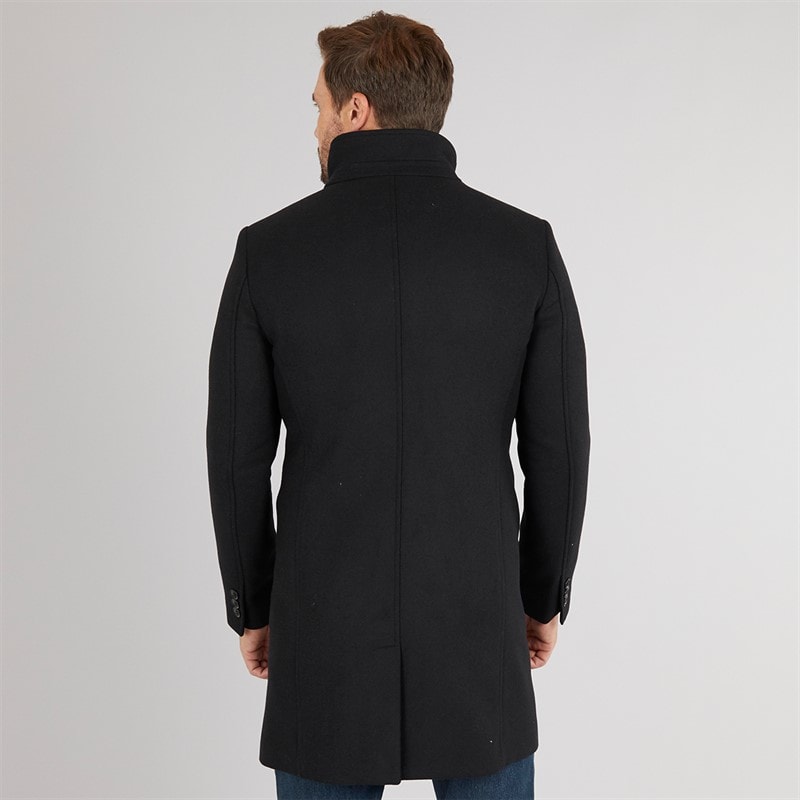 Heren premium jas met funnel neck Zwart - Afbeelding 2