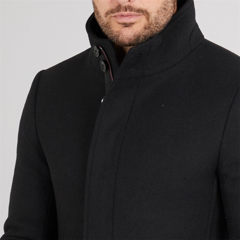 Heren premium jas met funnel neck Zwart - Afbeelding 3