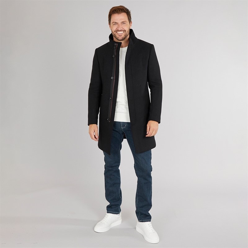Heren premium jas met funnel neck Zwart - Afbeelding 4