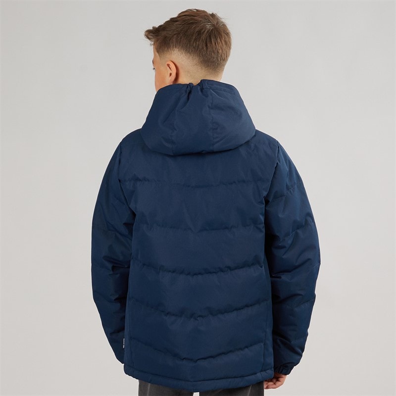 Trespass Junior Jongens figo waterdichte gewatteerde jas met capuchon - Navy - Afbeelding 2