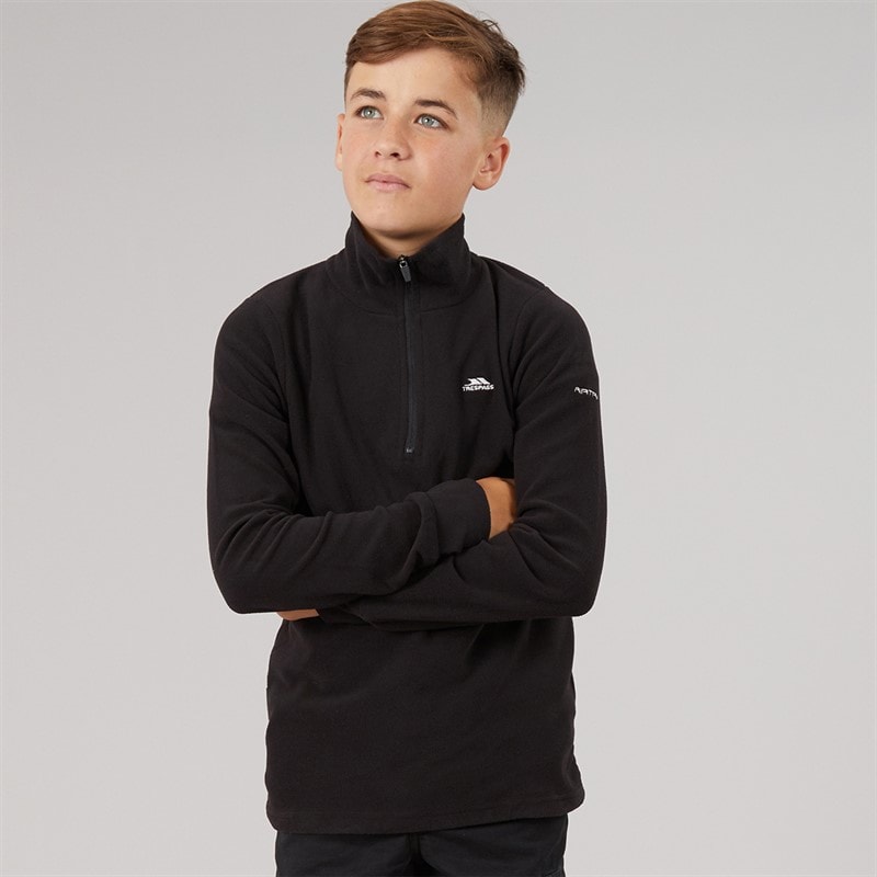 Trespass Micro-polaire Masonville zippée 1/2 junior garçons - Noir - Image 3