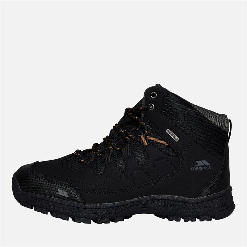 Heren finley mid waterdichte wandelschoenen Zwart/Golden Brown - Afbeelding 1