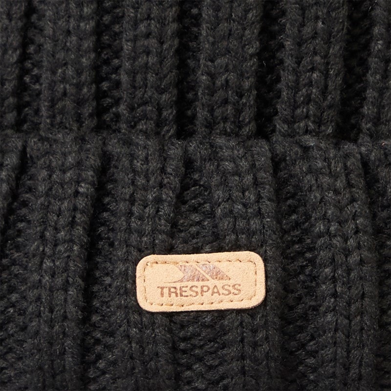 Trespass Bonnet à pompon tricoté épine hommes - Noir - Image 2