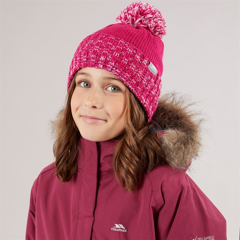 Trespass Meisjes nefti gebreide bobbelmuts - Pink Lady - Afbeelding 1