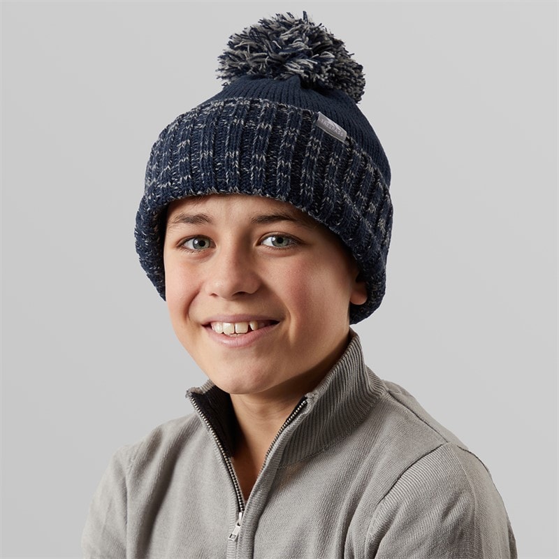 Trespass Bonnet à pompon tricoté nefti filles - Marine - Image 1
