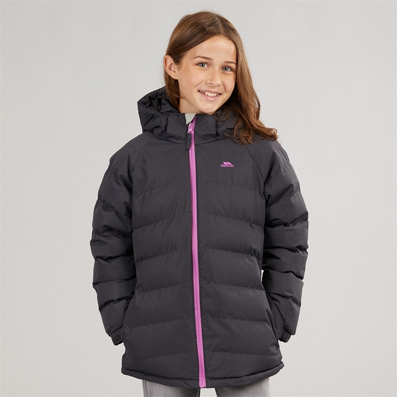 Trespass Veste matelassée imperméable à capuche amira filles - Gris foncé - Image 3