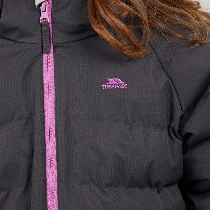 Trespass Veste matelassée imperméable à capuche amira filles - Gris foncé - Image 5