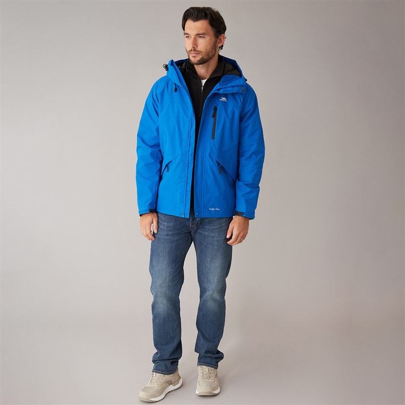 Herren - Corvo Wasserdichte Kapuzen-Shelljacke Blau - Bild 4