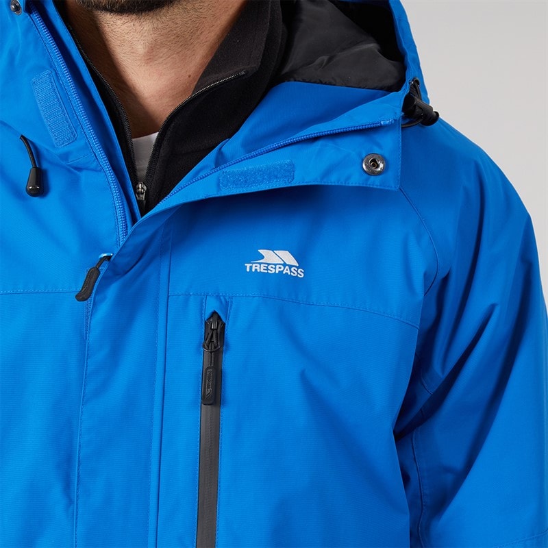 Herren - Corvo Wasserdichte Kapuzen-Shelljacke Blau - Bild 5
