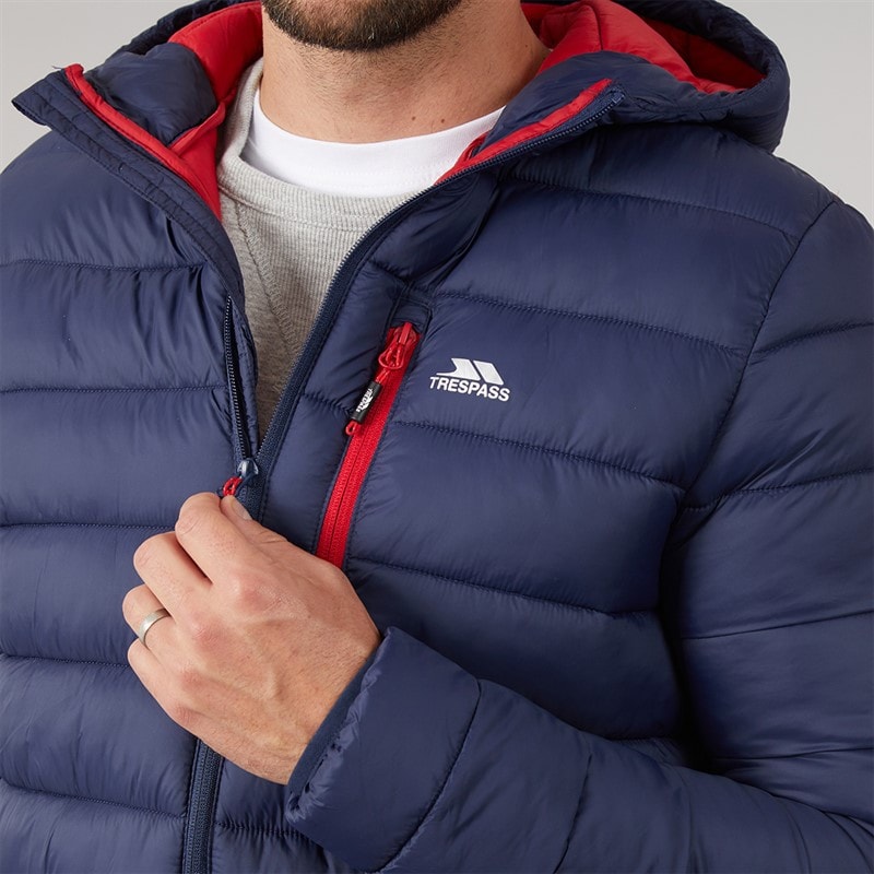 Heren mikail micro gewatteerde jas met capuchon Navy - Afbeelding 5