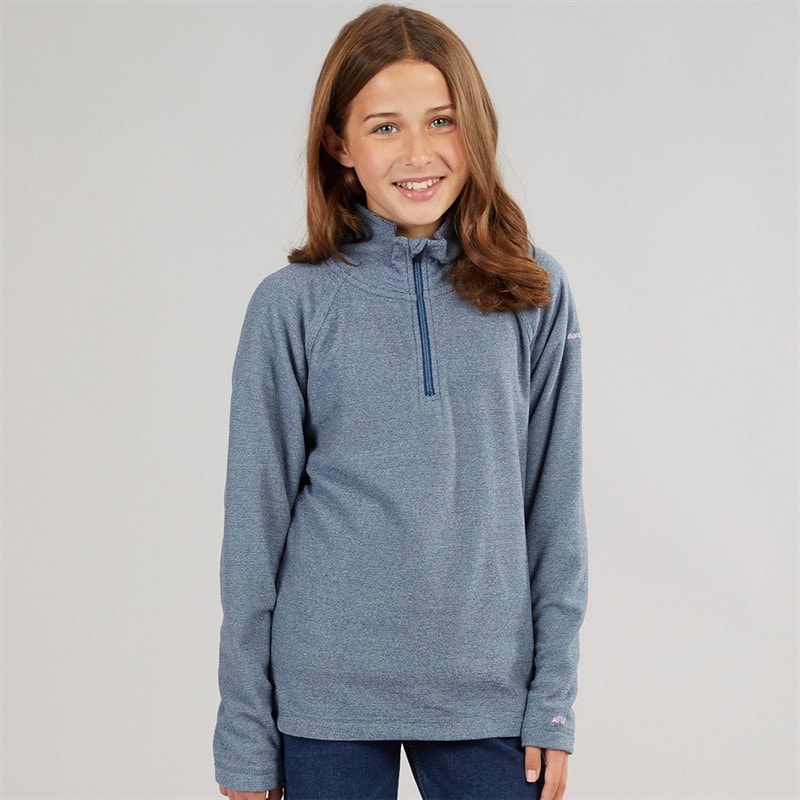 Trespass Polaire à demi-fermeture éclair filles - Marine/Rose Logo