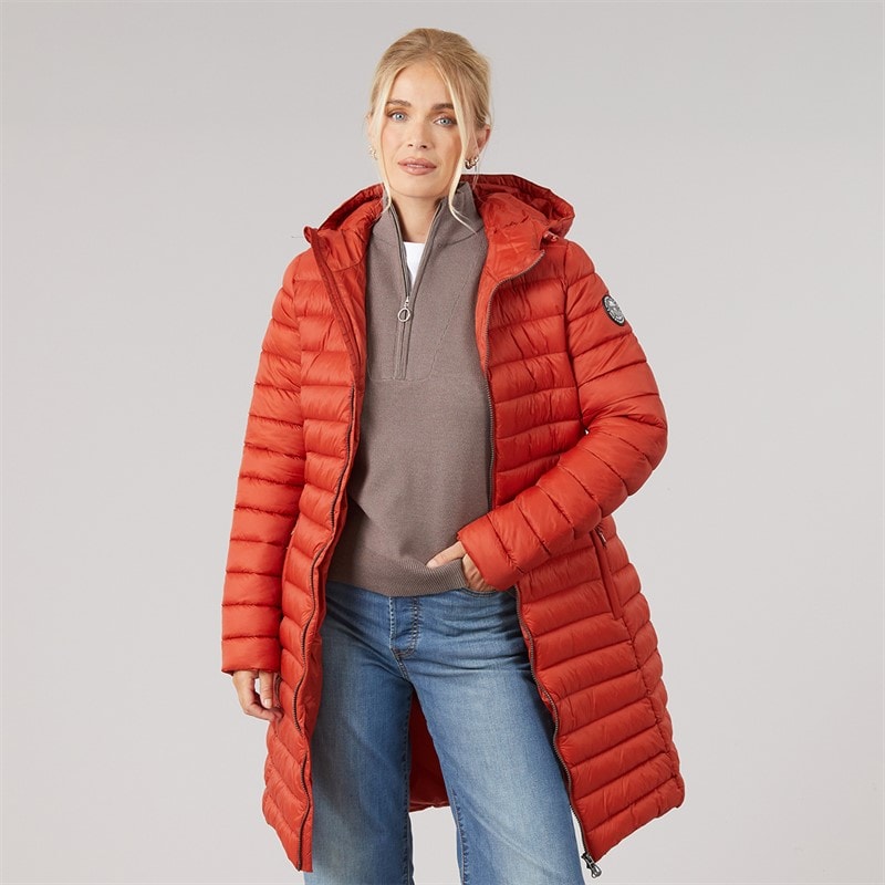 Damen - Briarlea Wattierter Kapuzenmantel Langmantel Burnt Orange - Bild 1