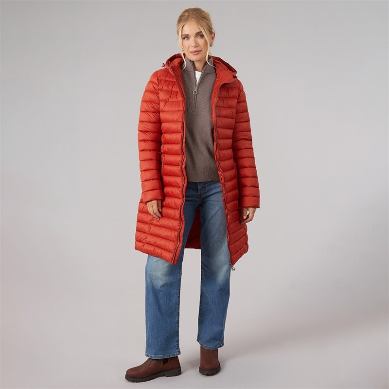 Damen - Briarlea Wattierter Kapuzenmantel Langmantel Burnt Orange - Bild 4
