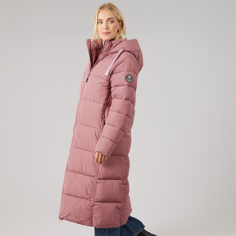 Damen - Therese Wasserdichte Wattierte Lange Jacke Faded Rose - Bild 3