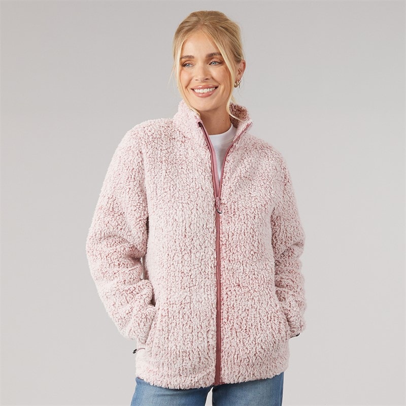 Polaire à fermeture éclair intégrale plume femmes Faded Rose - Image 1